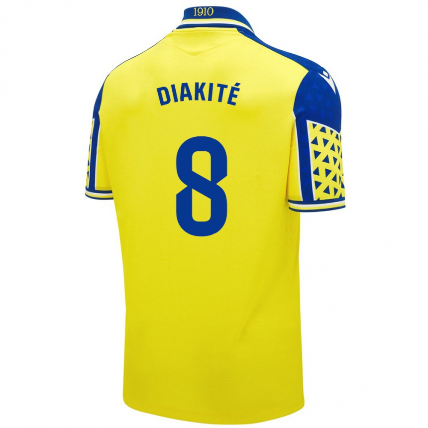 נשים כדורגל Moussa Diakité #8 צהוב כחול ג'רזי ביתית 2024/25