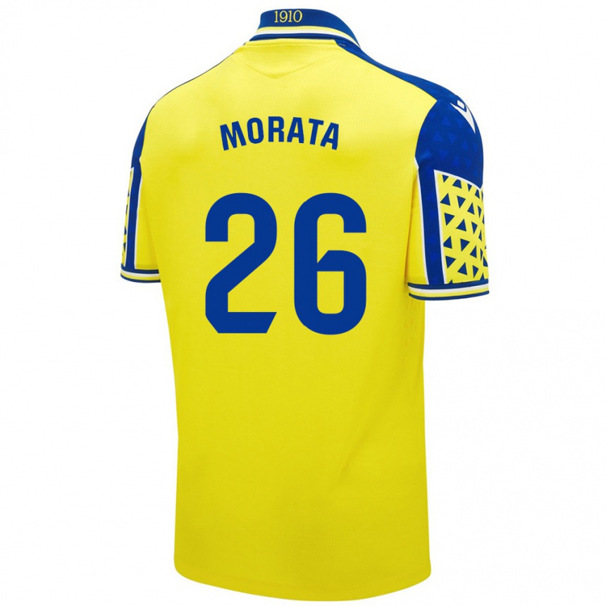נשים כדורגל Álex Morata #26 צהוב כחול ג'רזי ביתית 2024/25