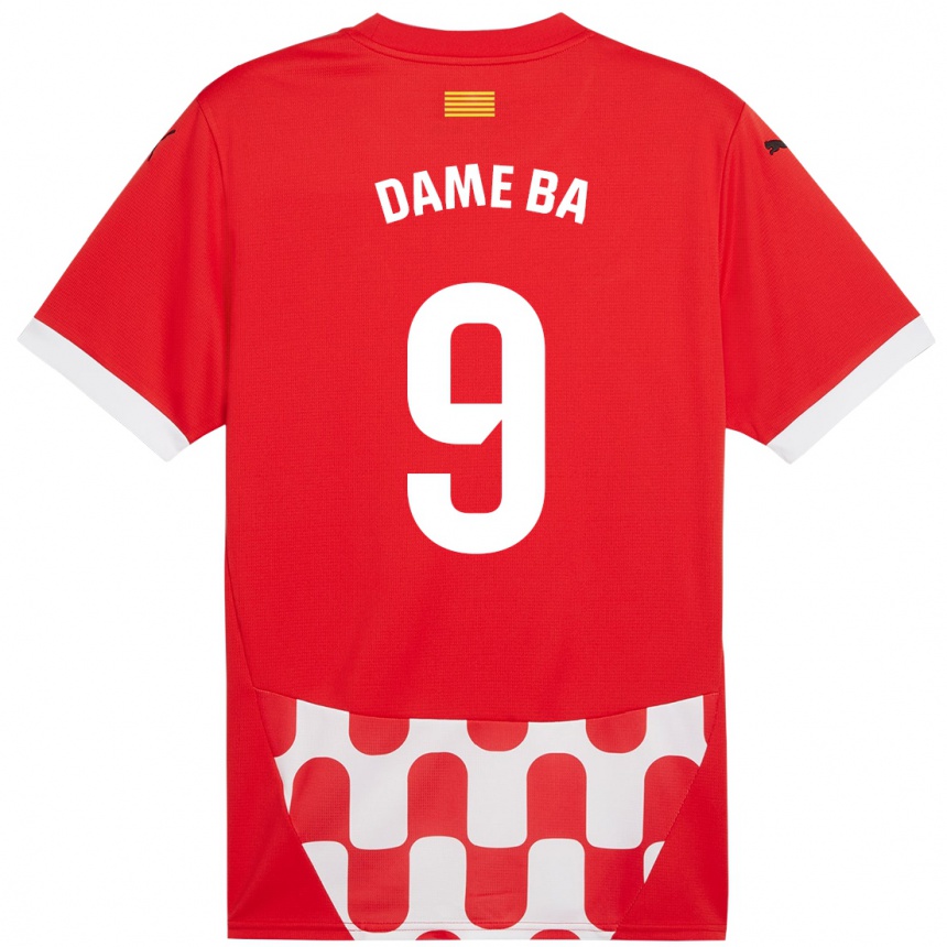 נשים כדורגל Papa Dame Ba #9 אדום לבן ג'רזי ביתית 2024/25