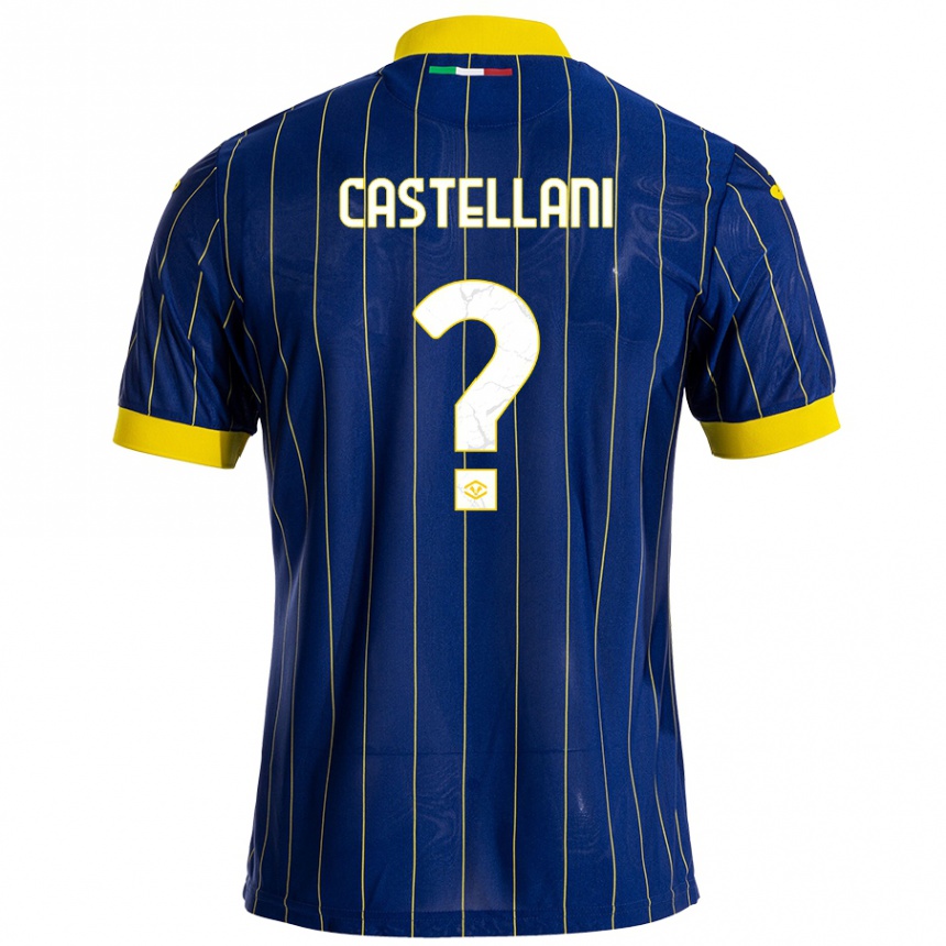 נשים כדורגל Zeno Castellani #0 כחול צהוב ג'רזי ביתית 2024/25