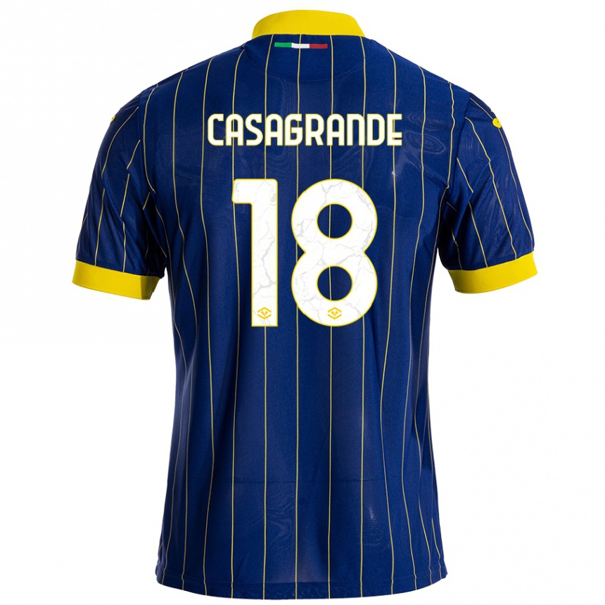 נשים כדורגל Davide Casagrande #18 כחול צהוב ג'רזי ביתית 2024/25