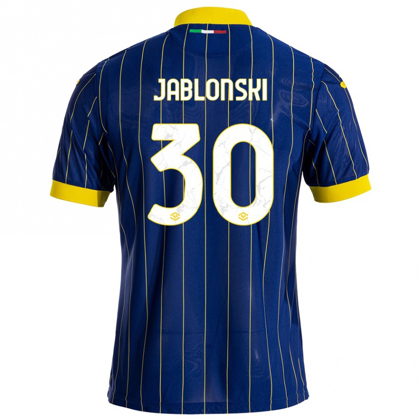 נשים כדורגל Darvin Jablonski #30 כחול צהוב ג'רזי ביתית 2024/25