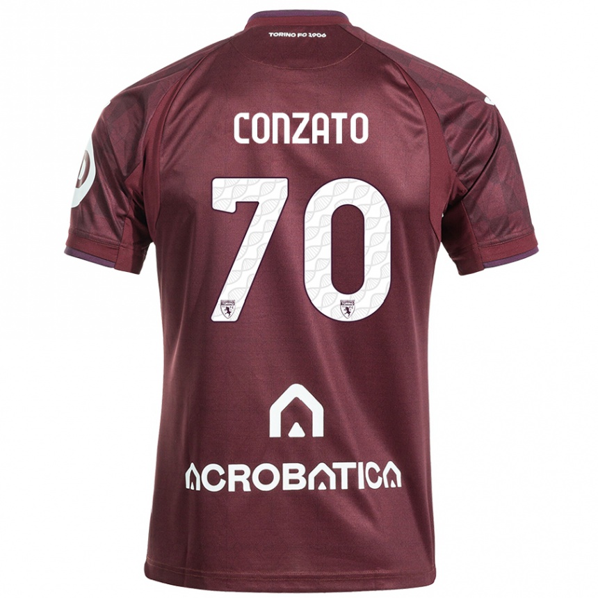 נשים כדורגל Filippo Conzato #70 לבן שחור ג'רזי ביתית 2024/25