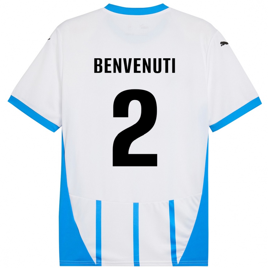 נשים כדורגל Giacomo Benvenuti #2 כחול לבן הרחק ג'רזי 2024/25