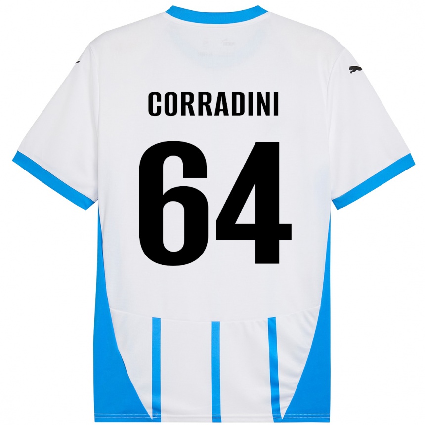 נשים כדורגל Francesco Corradini #64 כחול לבן הרחק ג'רזי 2024/25