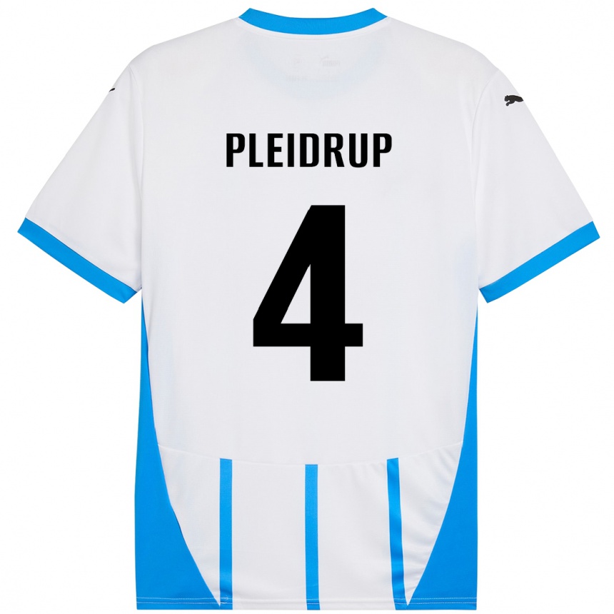 נשים כדורגל Caroline Pleidrup #4 כחול לבן הרחק ג'רזי 2024/25