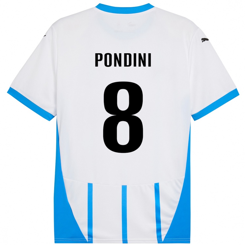 נשים כדורגל Giada Pondini #8 כחול לבן הרחק ג'רזי 2024/25