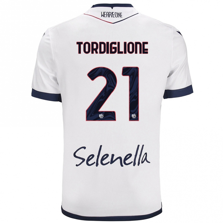 נשים כדורגל Nicolò Tordiglione #21 כחול רויאל לבן הרחק ג'רזי 2024/25