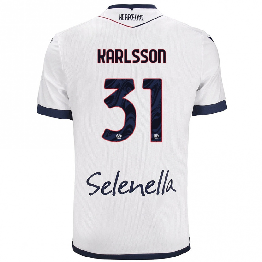 נשים כדורגל Kazper Karlsson #31 כחול רויאל לבן הרחק ג'רזי 2024/25