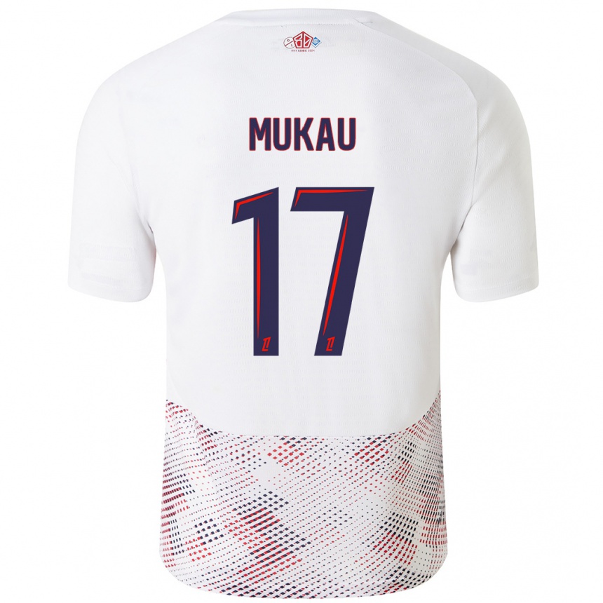 נשים כדורגל Ngal'ayel Mukau #17 כחול רויאל לבן הרחק ג'רזי 2024/25