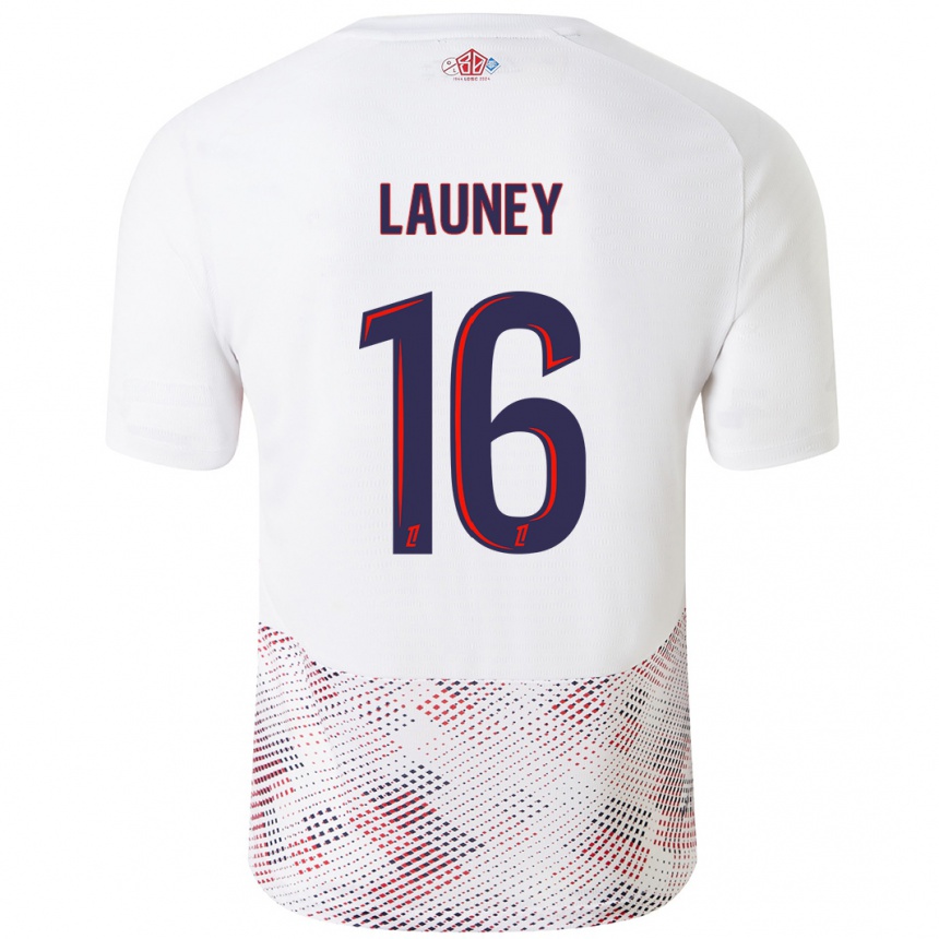 נשים כדורגל Elisa Launey #16 כחול רויאל לבן הרחק ג'רזי 2024/25