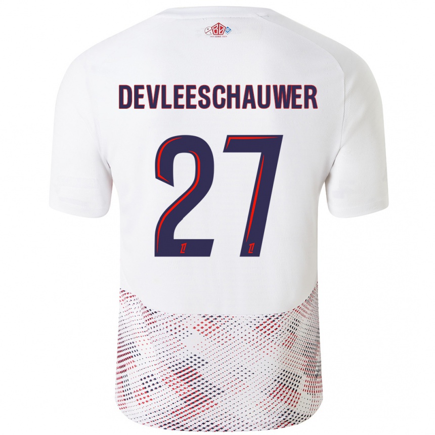 נשים כדורגל Gwenaëlle Devleeschauwer #27 כחול רויאל לבן הרחק ג'רזי 2024/25