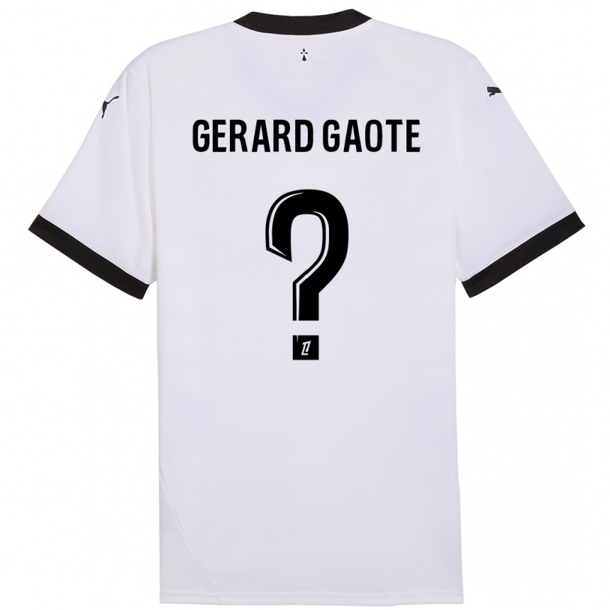 נשים כדורגל Steven Gerard Gaote #0 לבן שחור הרחק ג'רזי 2024/25