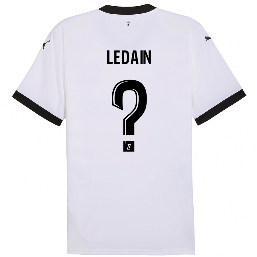 נשים כדורגל Samuel Ledain #0 לבן שחור הרחק ג'רזי 2024/25