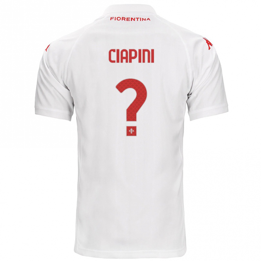 נשים כדורגל Adriano Ciapini #0 לָבָן הרחק ג'רזי 2024/25