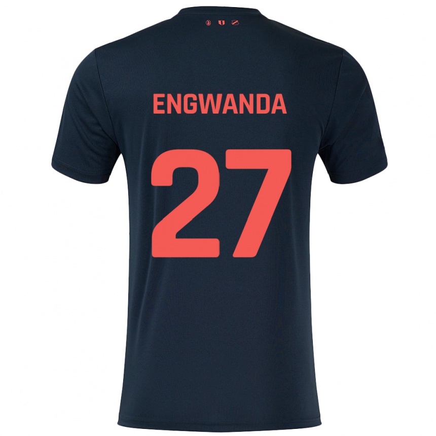 נשים כדורגל Alonzo Engwanda #27 שחור אדום הרחק ג'רזי 2024/25