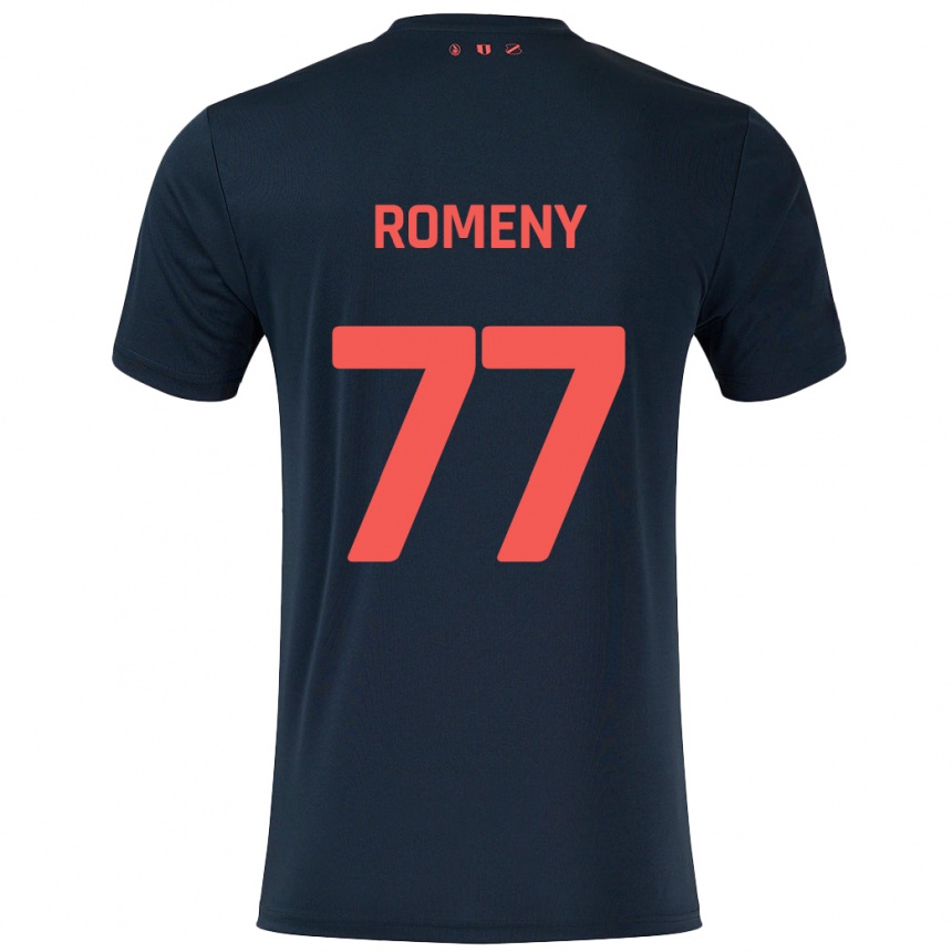 נשים כדורגל Ole Romeny #77 שחור אדום הרחק ג'רזי 2024/25
