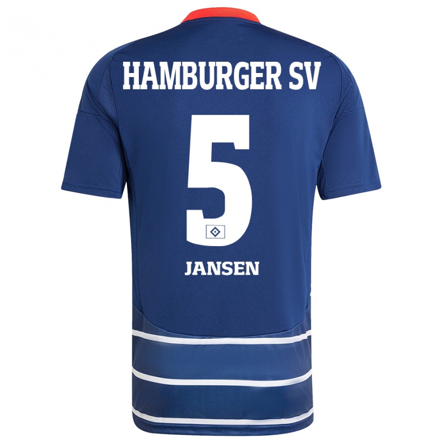 נשים כדורגל מרסל יאנסן #5 כחול כהה הרחק ג'רזי 2024/25
