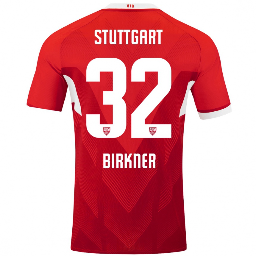 נשים כדורגל Hanna Birkner #32 אדום לבן הרחק ג'רזי 2024/25