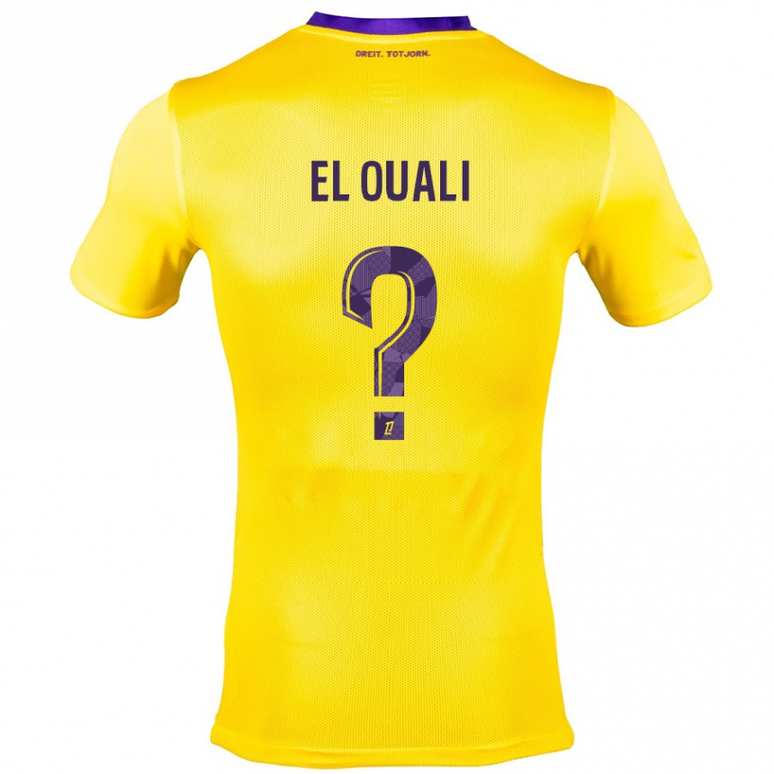 נשים כדורגל Adam El Ouali #0 צהוב סגול הרחק ג'רזי 2024/25