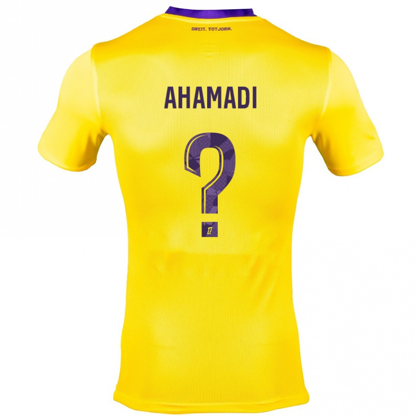 נשים כדורגל Isaack Ahamadi #0 צהוב סגול הרחק ג'רזי 2024/25