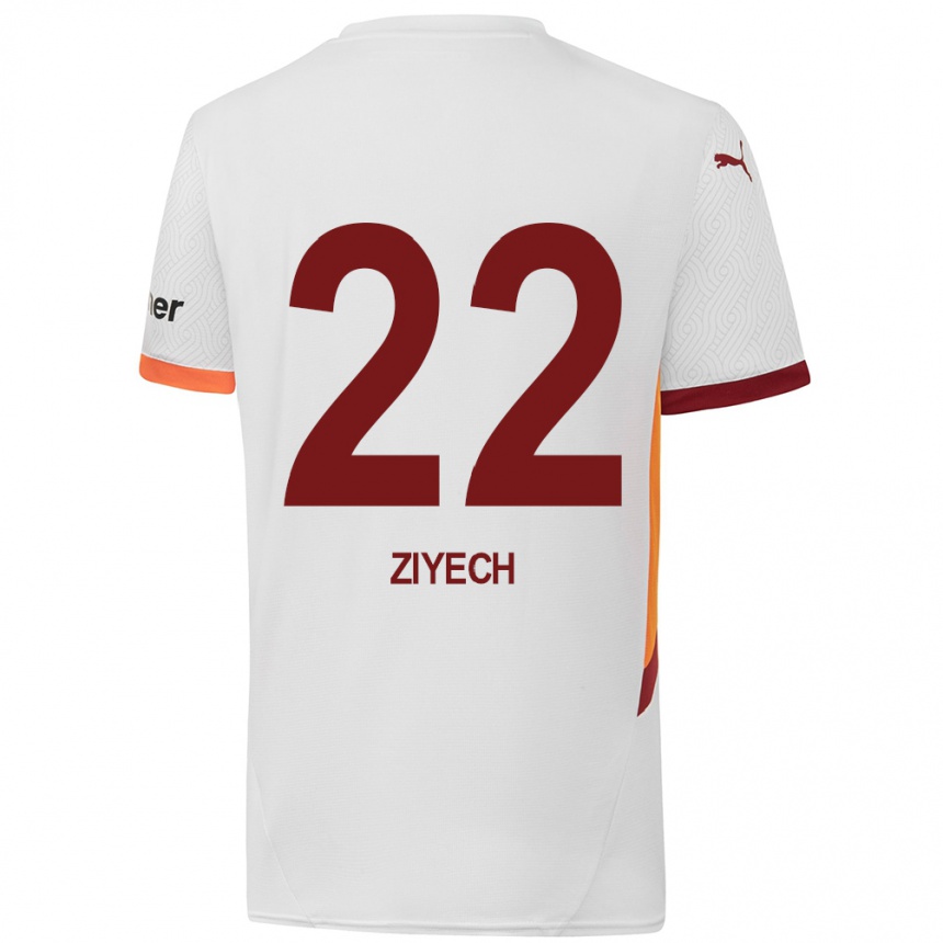 נשים כדורגל חאקים זייך #22 לבן צהוב אדום הרחק ג'רזי 2024/25