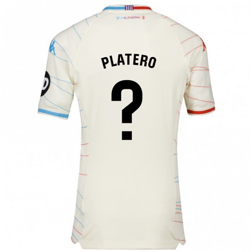נשים כדורגל Miguel Platero #0 לבן אדום כחול הרחק ג'רזי 2024/25