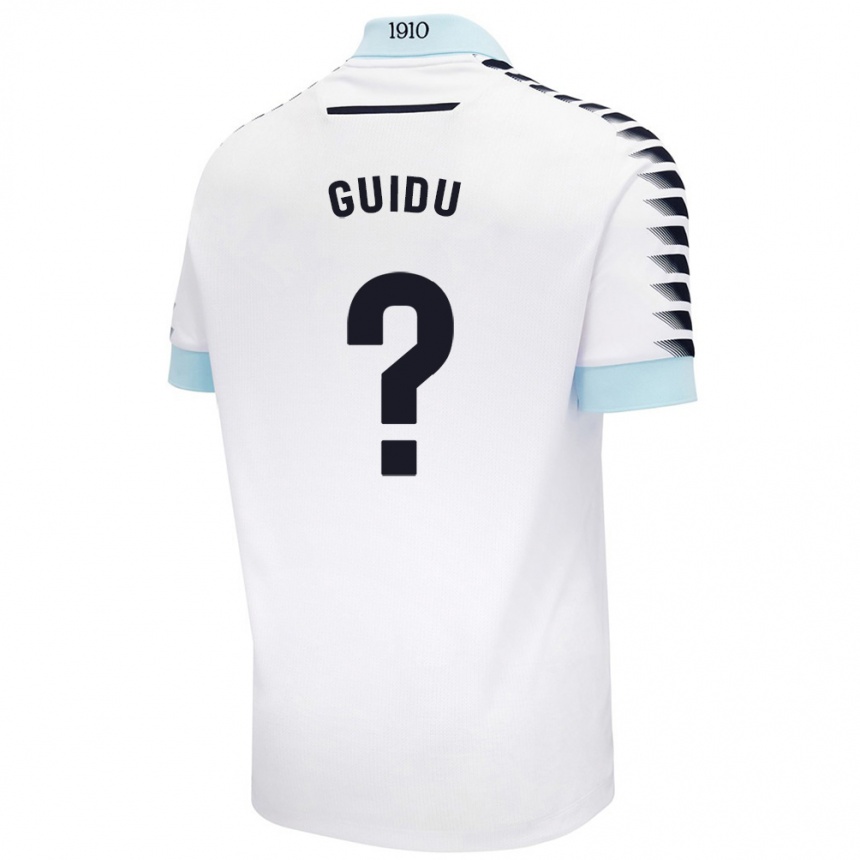 נשים כדורגל Massi Guidu #0 לבן כחול הרחק ג'רזי 2024/25