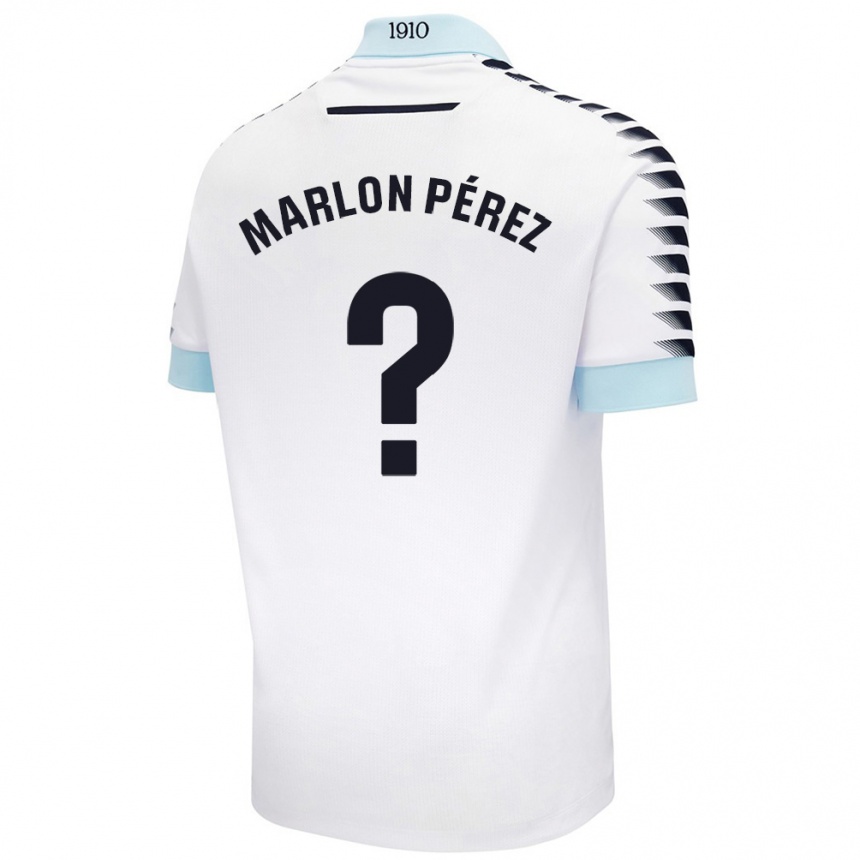 נשים כדורגל Marlon Pérez #0 לבן כחול הרחק ג'רזי 2024/25
