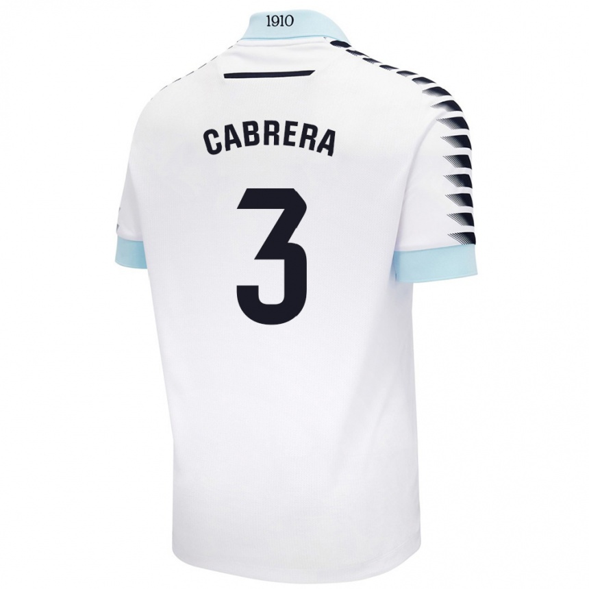 נשים כדורגל Julio Cabrera #3 לבן כחול הרחק ג'רזי 2024/25
