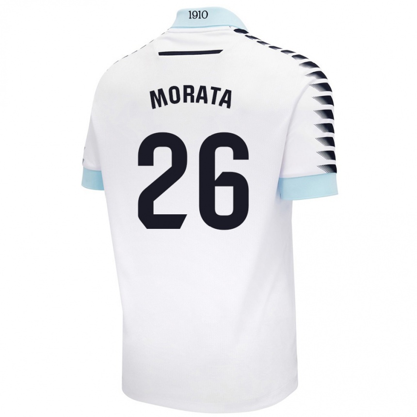 נשים כדורגל Álex Morata #26 לבן כחול הרחק ג'רזי 2024/25