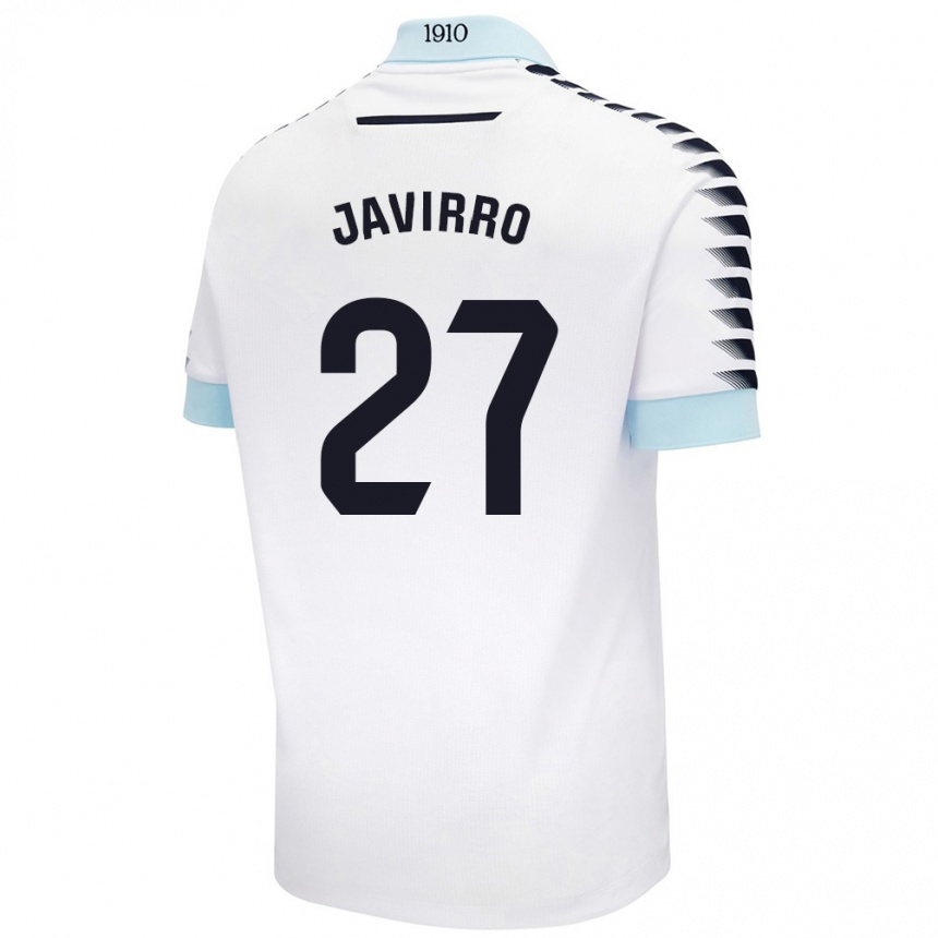 נשים כדורגל Javirro #27 לבן כחול הרחק ג'רזי 2024/25