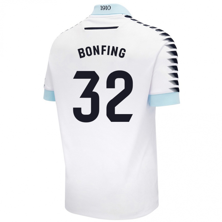 נשים כדורגל Boubacar Bonfing #32 לבן כחול הרחק ג'רזי 2024/25