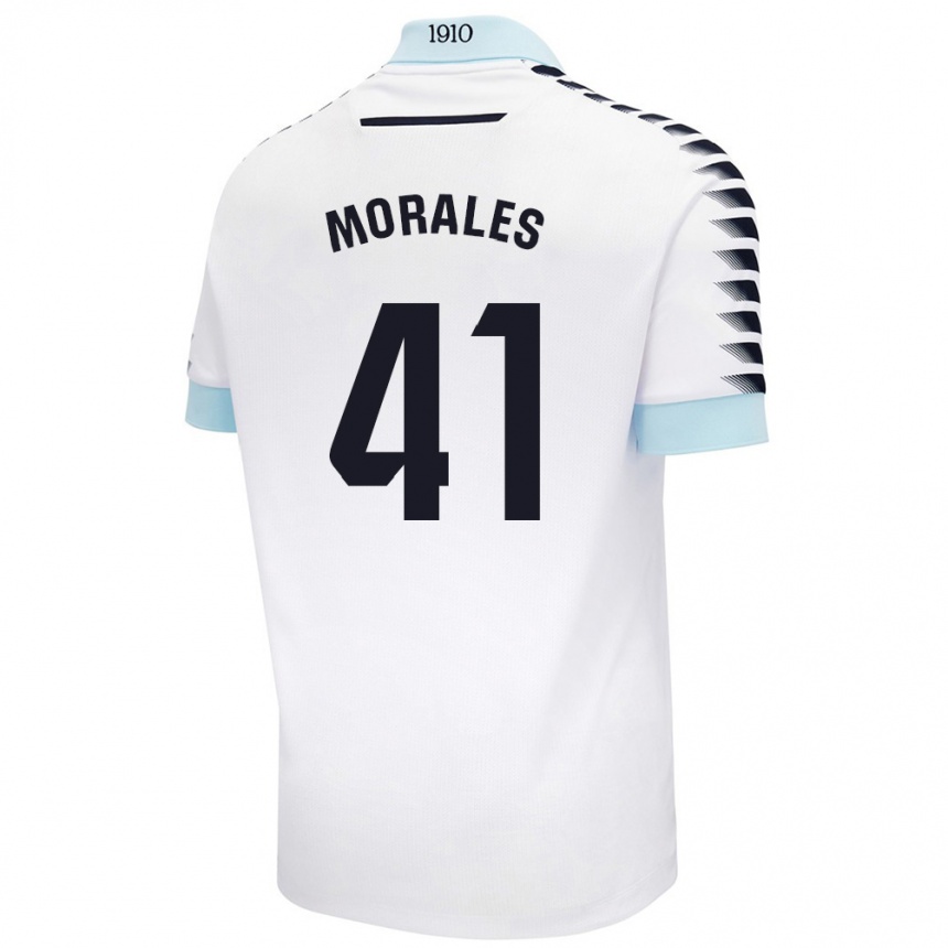נשים כדורגל Luis Morales #41 לבן כחול הרחק ג'רזי 2024/25