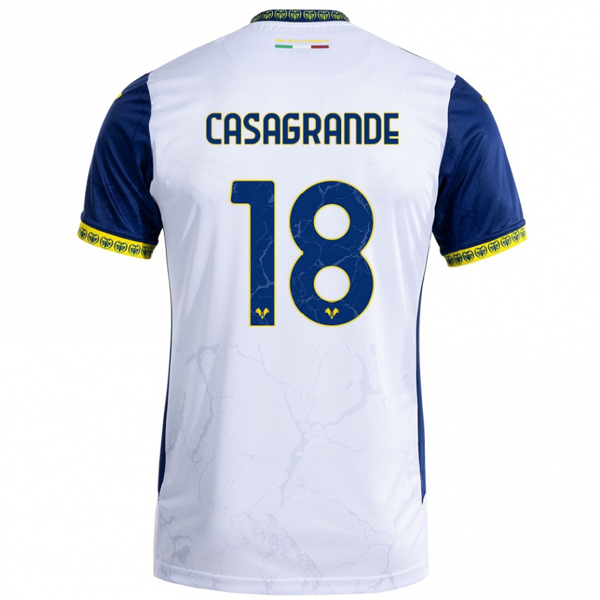 נשים כדורגל Davide Casagrande #18 כחול לבן הרחק ג'רזי 2024/25