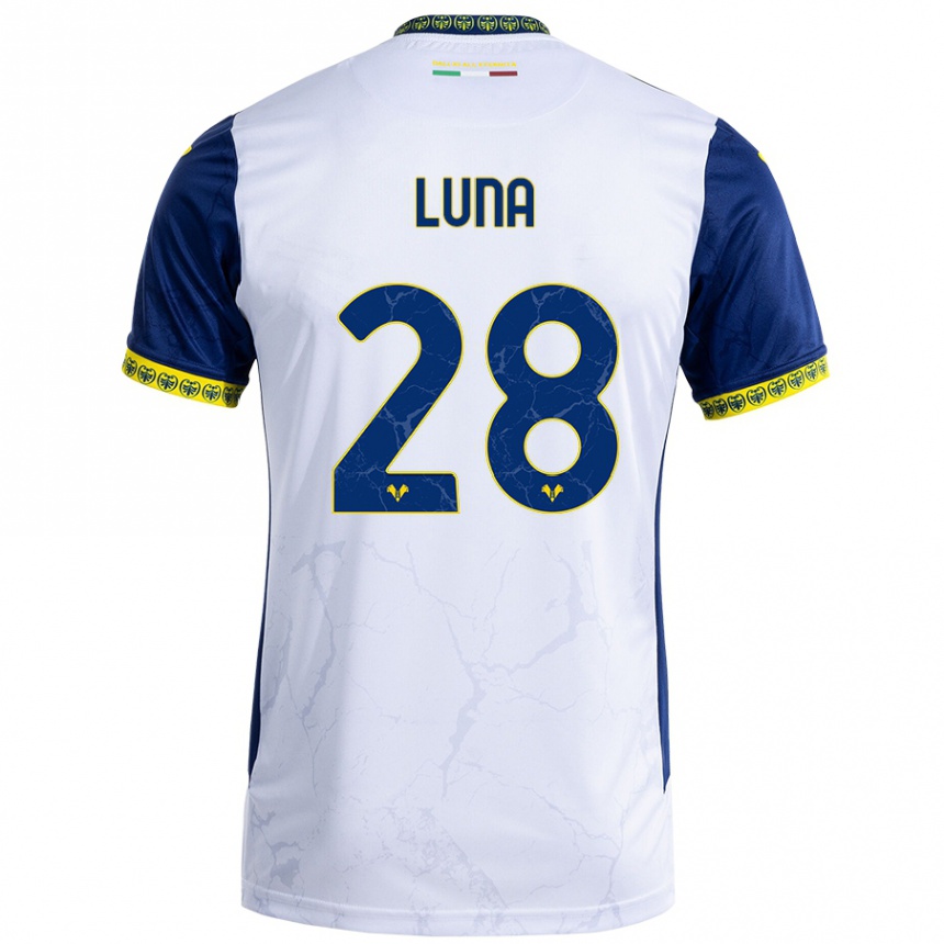 נשים כדורגל Agustín Luna #28 כחול לבן הרחק ג'רזי 2024/25