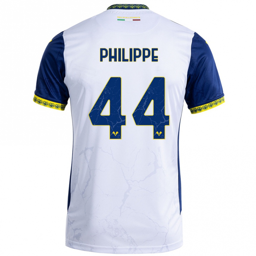 נשים כדורגל Mathis Philippe #44 כחול לבן הרחק ג'רזי 2024/25