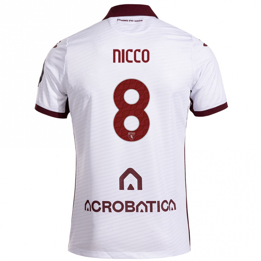 נשים כדורגל גיאדה ניקו #8 חום לבן הרחק ג'רזי 2024/25