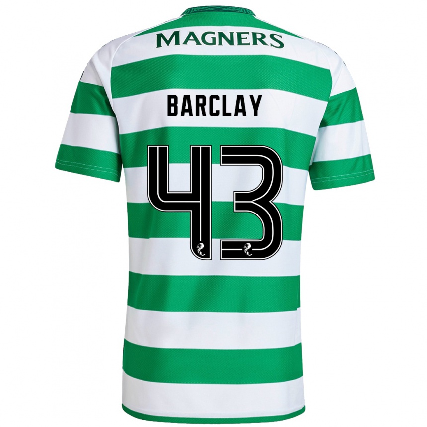 ילדים כדורגל Lucy Barclay #43 ירוק לבן ג'רזי ביתית 2024/25