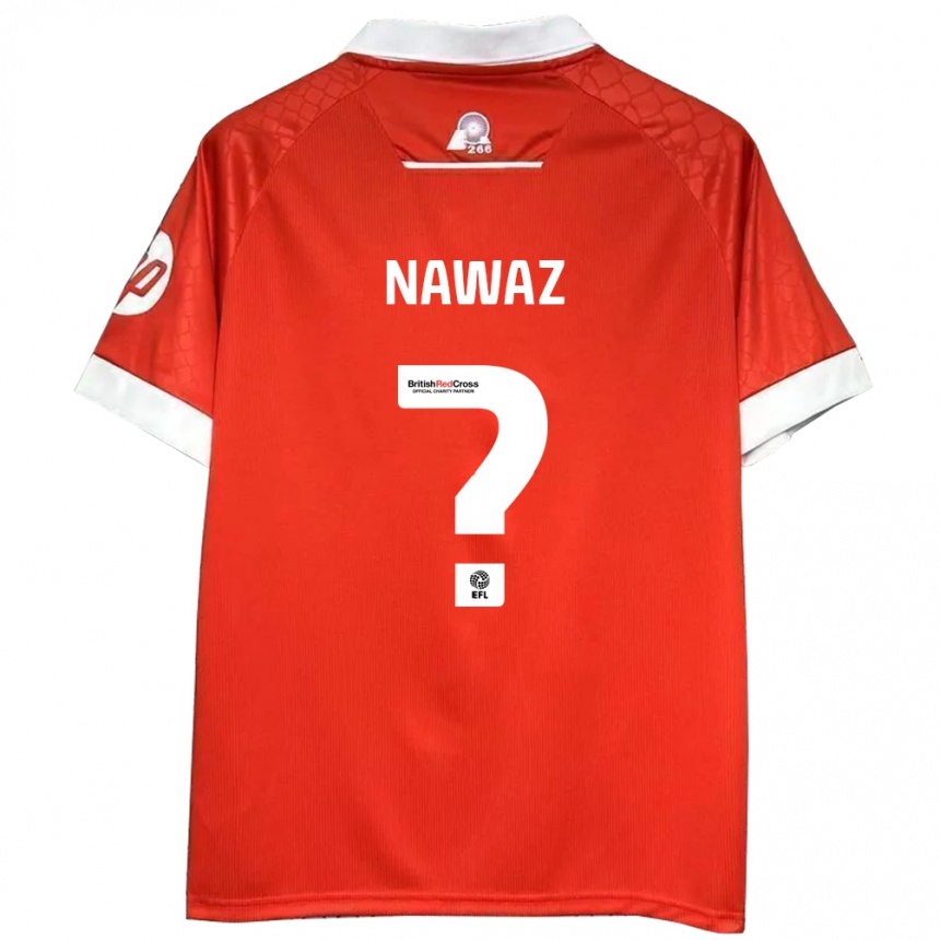ילדים כדורגל Umar Nawaz #0 אדום לבן ג'רזי ביתית 2024/25
