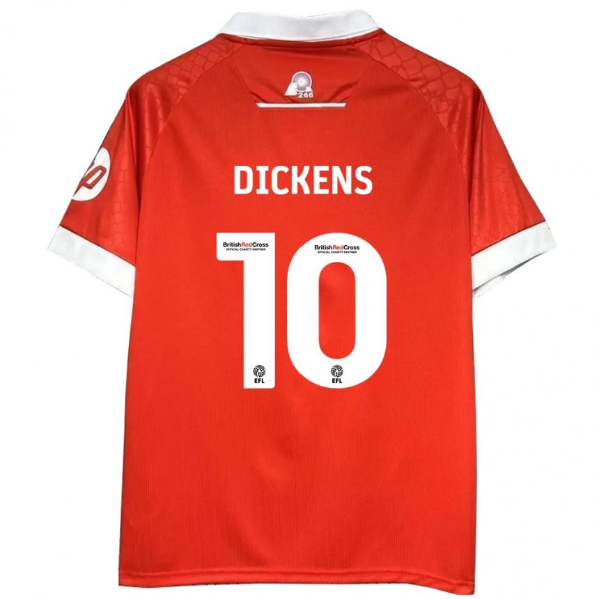 ילדים כדורגל Tj Dickens #10 אדום לבן ג'רזי ביתית 2024/25