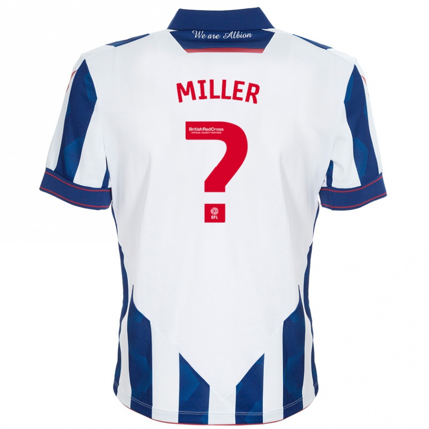 ילדים כדורגל Anna Miller #0 לבן כחול כהה ג'רזי ביתית 2024/25