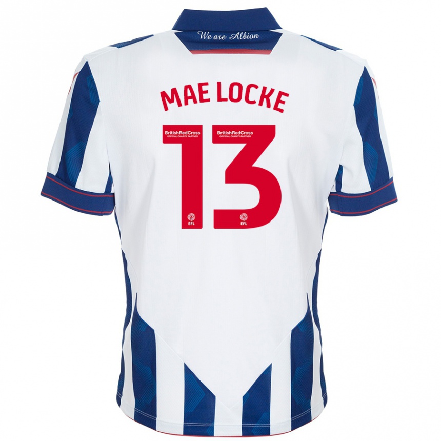 ילדים כדורגל Ellie Mae Locke #13 לבן כחול כהה ג'רזי ביתית 2024/25
