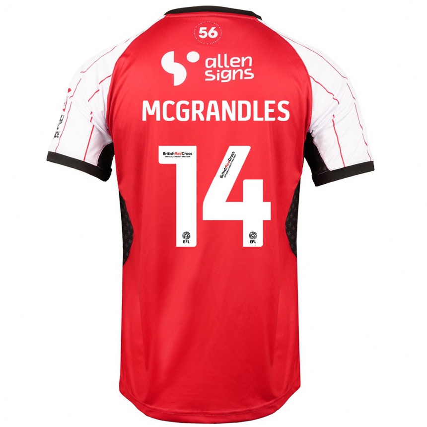 ילדים כדורגל Conor Mcgrandles #14 לָבָן ג'רזי ביתית 2024/25