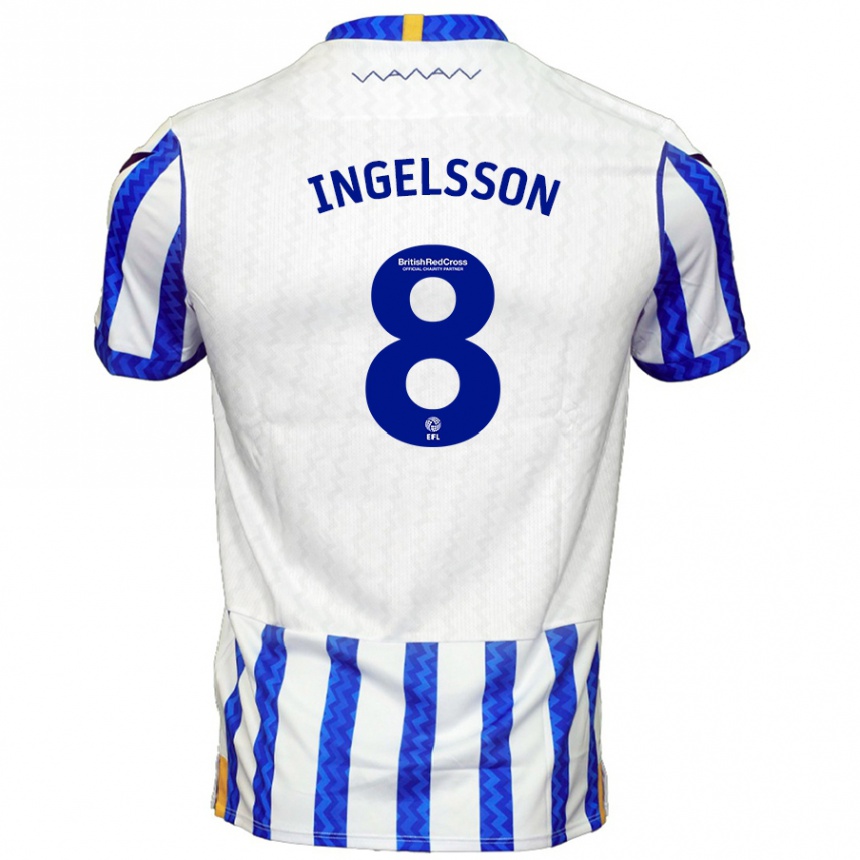 ילדים כדורגל Svante Ingelsson #8 כחול לבן ג'רזי ביתית 2024/25