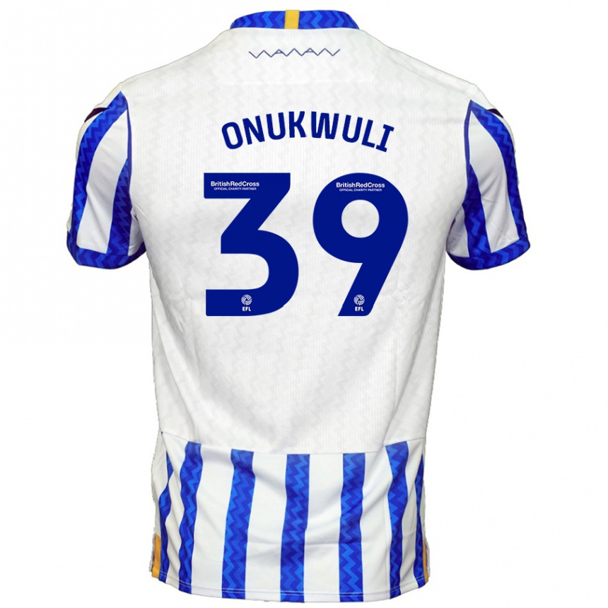 ילדים כדורגל Favour Onukwuli #39 כחול לבן ג'רזי ביתית 2024/25
