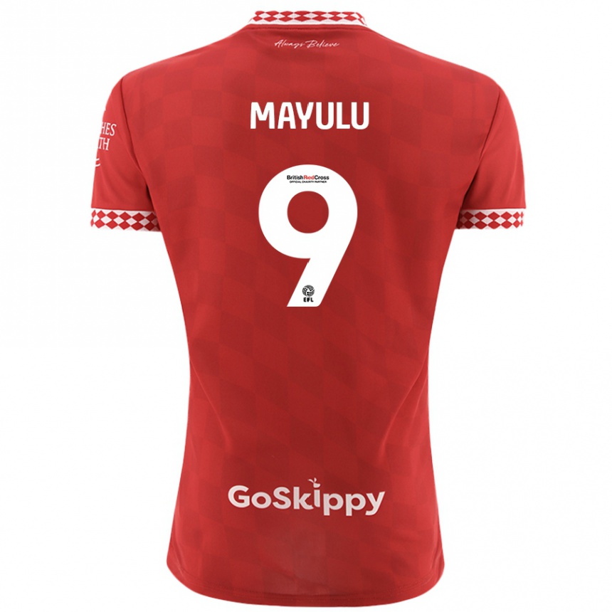 ילדים כדורגל Fally Mayulu #9 אָדוֹם ג'רזי ביתית 2024/25