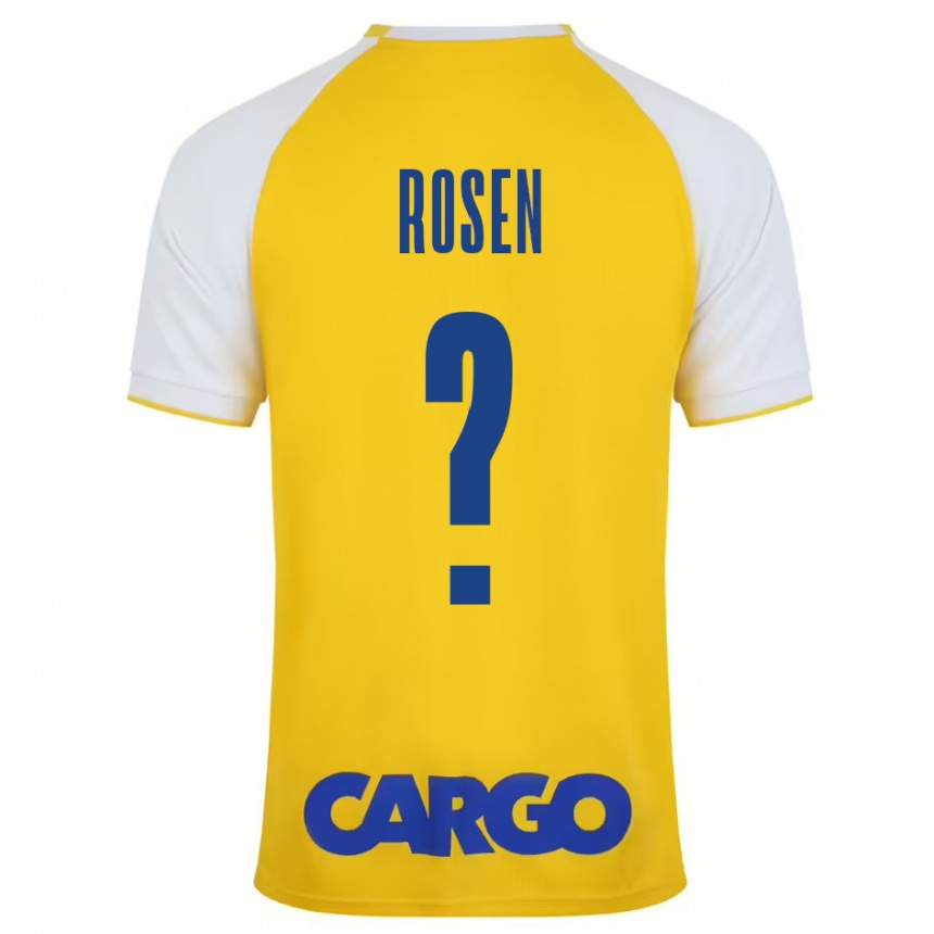 ילדים כדורגל Shahar Rosen #0 צהוב לבן ג'רזי ביתית 2024/25