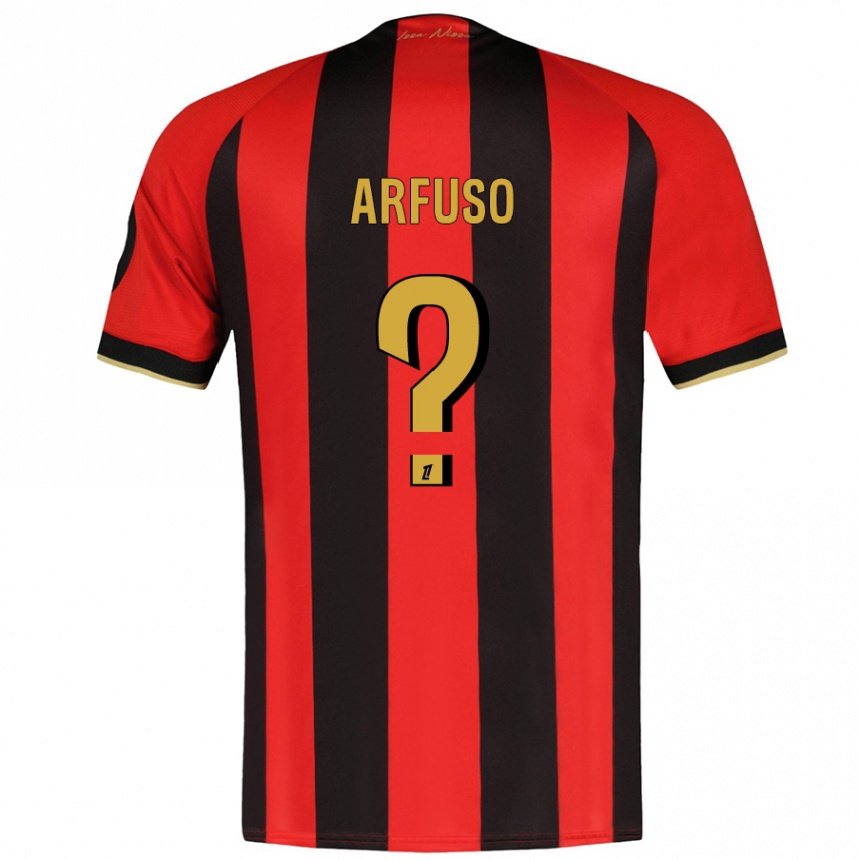 ילדים כדורגל Vincenzo Arfuso #0 אדום שחור ג'רזי ביתית 2024/25
