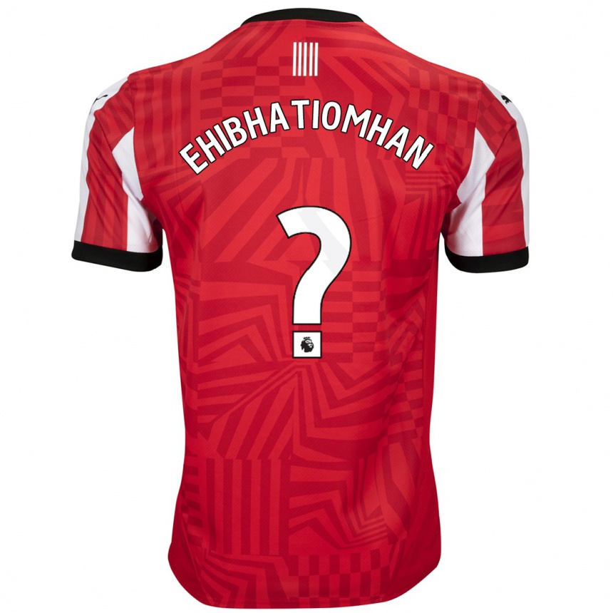 ילדים כדורגל Princewill Ehibhatiomhan #0 אדום לבן ג'רזי ביתית 2024/25